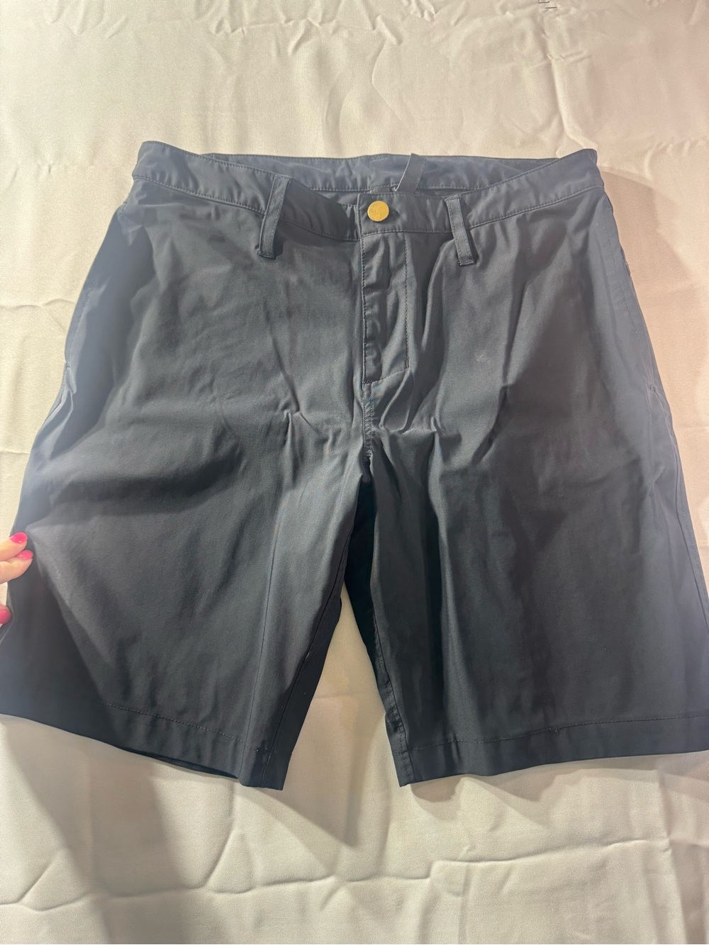 Zella Men's 34 Dark Navy Flat Front Performance Shorts